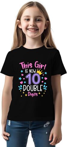in My Double Digits Era Birthday Girl Shirt 10 Year Old Shirts 10th Birthday Shirts for Girls Party Gift Tee Tops in Kuwait