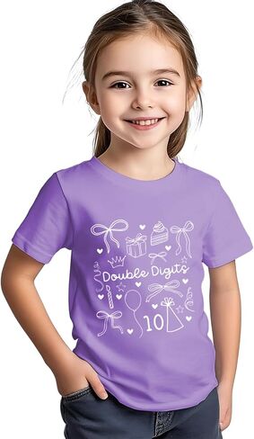 in My Double Digits Era Birthday Girl Shirt 10 Year Old Shirts 10th Birthday Shirts for Girls Party Gift Tee Tops in Kuwait