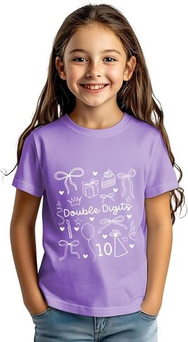 in My Double Digits Era Birthday Girl Shirt 10 Year Old Shirts 10th Birthday Shirts for Girls Party Gift Tee Tops in Kuwait