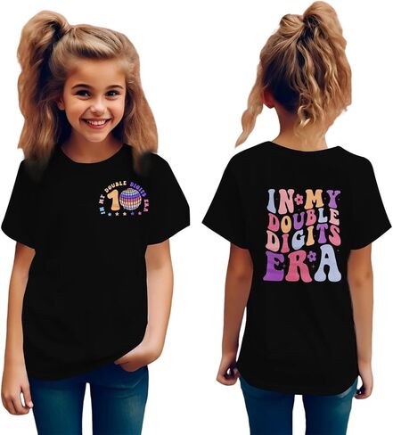 in My Double Digits Era Birthday Girl Shirt 10 Year Old Shirts 10th Birthday Shirts for Girls Party Gift Tee Tops in Kuwait