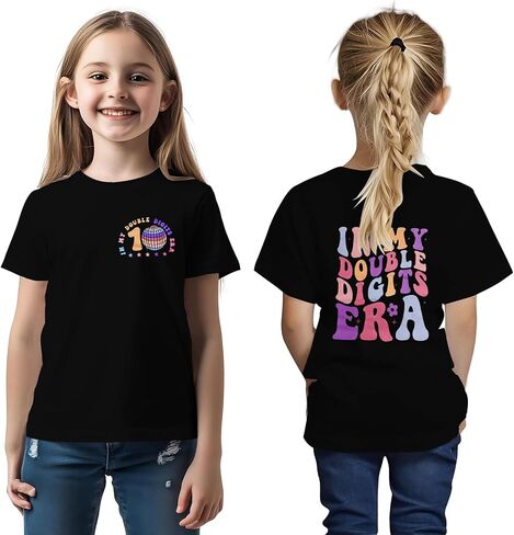 in My Double Digits Era Birthday Girl Shirt 10 Year Old Shirts 10th Birthday Shirts for Girls Party Gift Tee Tops in Kuwait