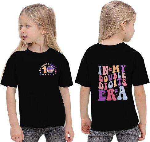 in My Double Digits Era Birthday Girl Shirt 10 Year Old Shirts 10th Birthday Shirts for Girls Party Gift Tee Tops in Kuwait