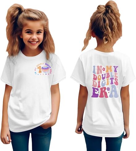 in My Double Digits Era Birthday Girl Shirt 10 Year Old Shirts 10th Birthday Shirts for Girls Party Gift Tee Tops in Kuwait