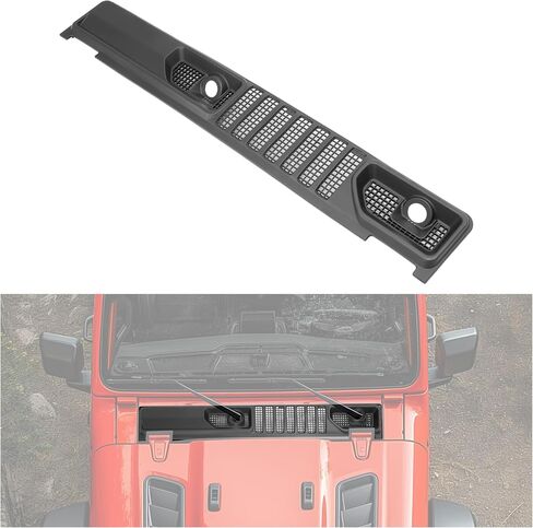 KUAFU Windshield Cowl Vent Grille Panel Compatible with 2018-2024 Jeep Wrangler 2020-2024 Jeep Gladiator Replacement for 68307260AC Window Wiper Cowl Panel Grille Cover Plastic in Saudi Arabia
