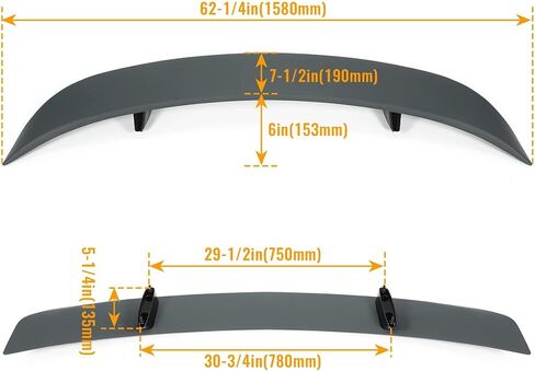 KUAFU Rear Trunk Spoiler Compatible with 2006-2010 Dodge Charger Trunk Lid Wing Lip Black in Saudi Arabia