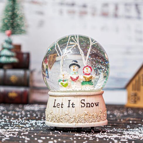 كرة ثلج موسيقية زجاجية من Topadorn، قبة لامعة لرجل الثلج من البوليستون لتزيين الكرة الأرضية، دعها تثلج in Kuwait
