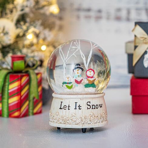 كرة ثلج موسيقية زجاجية من Topadorn، قبة لامعة لرجل الثلج من البوليستون لتزيين الكرة الأرضية، دعها تثلج in Kuwait