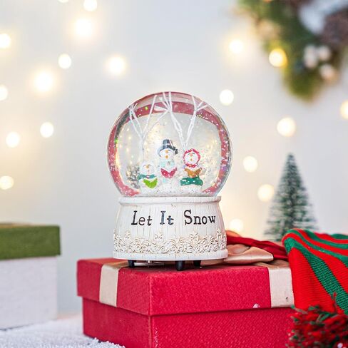 كرة ثلج موسيقية زجاجية من Topadorn، قبة لامعة لرجل الثلج من البوليستون لتزيين الكرة الأرضية، دعها تثلج in Kuwait