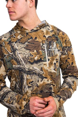 قميص Hoodie Camo Hoodie للرجال في RealTree خفيفة الوزن لصيد الأسماك أو الجري أو المشي لمسافات طويلة أو التخييم in Saudi Arabia