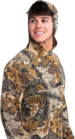 قميص Hoodie Camo Hoodie للرجال في RealTree خفيفة الوزن لصيد الأسماك أو الجري أو المشي لمسافات طويلة أو التخييم in Saudi Arabia