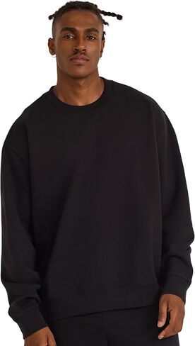 رجال عطلة نهاية الأسبوع مربعة ملائمة Crewneck قميص من النوع الثقيل in Kuwait