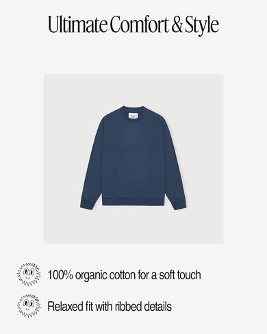 رجال عطلة نهاية الأسبوع مربعة ملائمة Crewneck قميص من النوع الثقيل in Kuwait