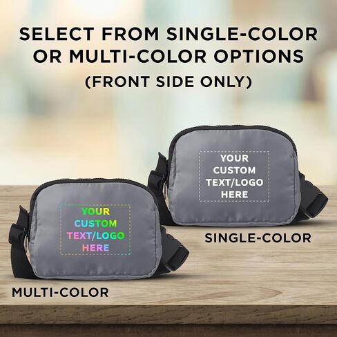 DISCOUNT PROMOS Custom Everyday Belt Bags Set of 24, Personalized Bulk Pack - Compact, Hands-Free, Stylish, Perfect for Travel, Sports, Daily Use - Grey in Saudi Arabia