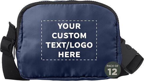 DISCOUNT PROMOS Custom Everyday Belt Bags Set of 24, Personalized Bulk Pack - Compact, Hands-Free, Stylish, Perfect for Travel, Sports, Daily Use - Grey in Saudi Arabia