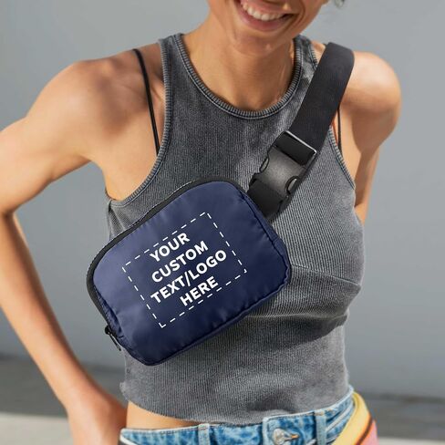 DISCOUNT PROMOS Custom Everyday Belt Bags Set of 24, Personalized Bulk Pack - Compact, Hands-Free, Stylish, Perfect for Travel, Sports, Daily Use - Grey in Saudi Arabia