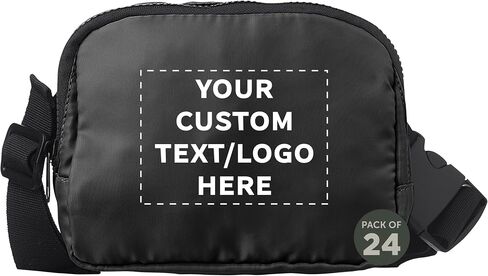 DISCOUNT PROMOS Custom Everyday Belt Bags Set of 24, Personalized Bulk Pack - Compact, Hands-Free, Stylish, Perfect for Travel, Sports, Daily Use - Grey in Saudi Arabia