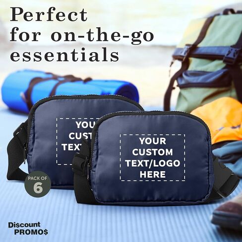 DISCOUNT PROMOS Custom Everyday Belt Bags Set of 24, Personalized Bulk Pack - Compact, Hands-Free, Stylish, Perfect for Travel, Sports, Daily Use - Grey in Saudi Arabia