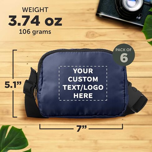 DISCOUNT PROMOS Custom Everyday Belt Bags Set of 24, Personalized Bulk Pack - Compact, Hands-Free, Stylish, Perfect for Travel, Sports, Daily Use - Grey in Saudi Arabia