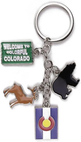 Westmon Works Colorado Keychain with Charms Metal Key Ring Souvenir of the Centennial State in Saudi Arabia