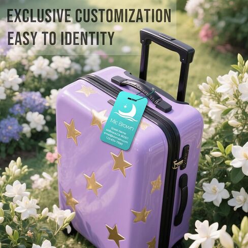 Luggage Tags for Suitcases 4 Pack, Couple Logo Custom Metal Name Tags Engraved with Logo/Name/Text, Personalized Travel Bag Tags, Luggage Identifiers for Suitcase, Baggage, Golf Bag, Animal Case in Kuwait