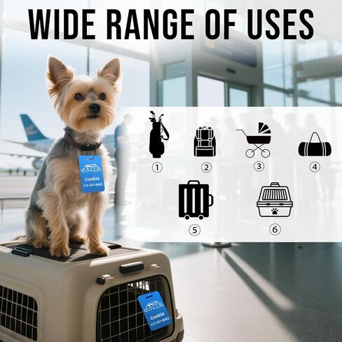 Luggage Tags for Suitcases 4 Pack, Couple Logo Custom Metal Name Tags Engraved with Logo/Name/Text, Personalized Travel Bag Tags, Luggage Identifiers for Suitcase, Baggage, Golf Bag, Animal Case in Kuwait