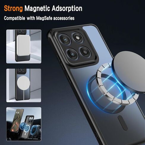 Magnetic for Google Pixel 9a Case with 2 Pack Tempered Glass Screen Protector,[Compatible for MagSafe] Shockproof Drop Thin Protective Phone Case Cover for Pixel 9a,Black in Kuwait