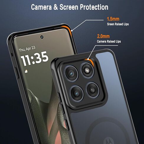 Magnetic for Google Pixel 9a Case with 2 Pack Tempered Glass Screen Protector,[Compatible for MagSafe] Shockproof Drop Thin Protective Phone Case Cover for Pixel 9a,Black in Kuwait