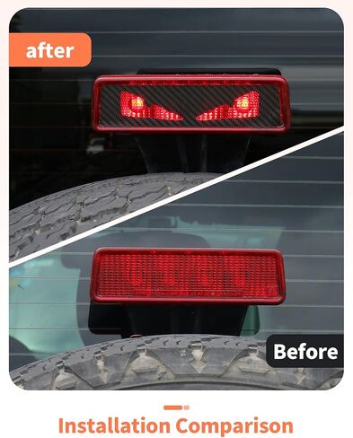 لجيب Wrangler JK JKU 2007-2018 ثالث غطاء مصباح الفرامل الثالث غطاء ضوء القطع ، ومكابح ثالثة مكابح ملصقات عالية ، ملصق ضوء الفرامل عالية ألياف الكربون ، الملحقات الخارجية in Kuwait