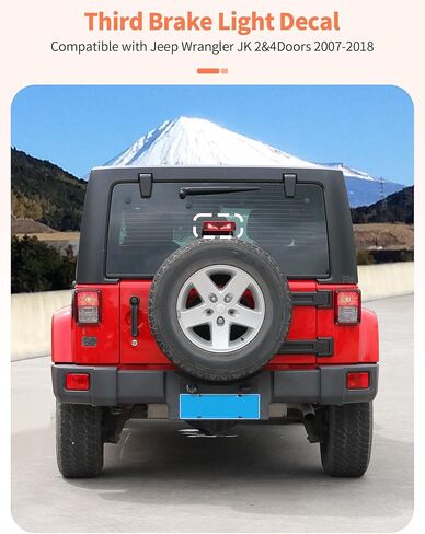 لجيب Wrangler JK JKU 2007-2018 ثالث غطاء مصباح الفرامل الثالث غطاء ضوء القطع ، ومكابح ثالثة مكابح ملصقات عالية ، ملصق ضوء الفرامل عالية ألياف الكربون ، الملحقات الخارجية in Kuwait