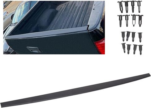 غطاء صب الباب الخلفي Ecotric Top Cover متوافق مع 2007-2013 Toyota Tundra Tailgate Spoilder Protector W/Retainers استبدال لـ TO1904101 65717-0C051 Black in Saudi Arabia