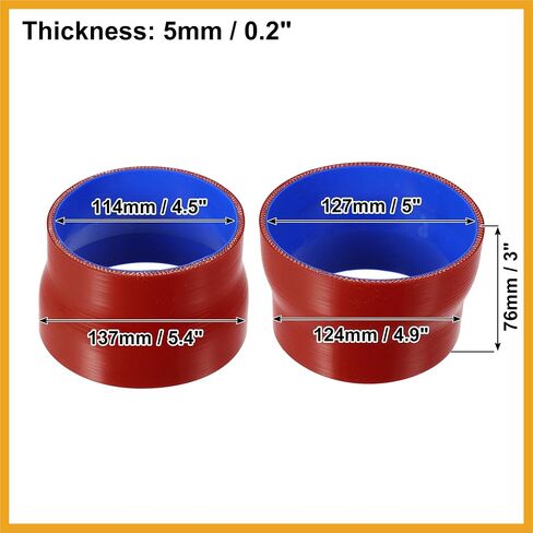 114-127mm 4.5"-5" ID Straight Silicone Reducer Hose Silicone Hose Coupler Intercooler Tube Red for Car Intercooler Intake Piping Replacement in Saudi Arabia