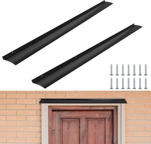 Door Rain Drip Guard, Aluminum Door Drip Cap Door Rain Guard, 40 Inch Drip Edge Flashing Door Rain Deflector Rain Diverter, Door and Window Rain Guards House, 2 Pcs in Kuwait