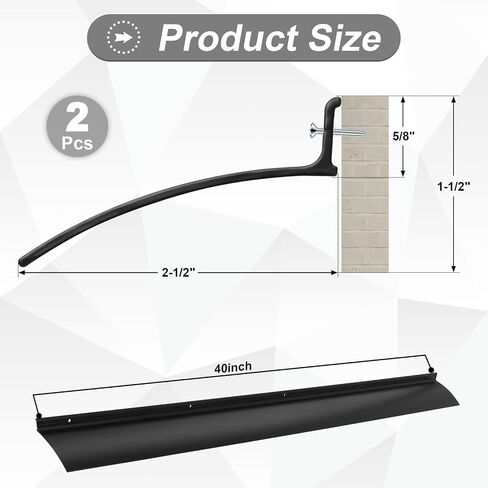 Door Rain Drip Guard, Aluminum Door Drip Cap Door Rain Guard, 40 Inch Drip Edge Flashing Door Rain Deflector Rain Diverter, Door and Window Rain Guards House, 2 Pcs in Kuwait