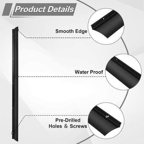 Door Rain Drip Guard, Aluminum Door Drip Cap Door Rain Guard, 40 Inch Drip Edge Flashing Door Rain Deflector Rain Diverter, Door and Window Rain Guards House, 2 Pcs in Kuwait