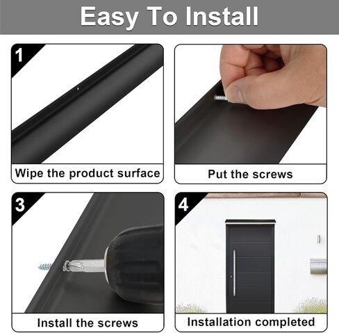 Door Rain Drip Guard, Aluminum Door Drip Cap Door Rain Guard, 40 Inch Drip Edge Flashing Door Rain Deflector Rain Diverter, Door and Window Rain Guards House, 2 Pcs in Kuwait