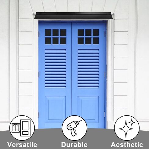 Door Rain Drip Guard, Aluminum Door Drip Cap Door Rain Guard, 40 Inch Drip Edge Flashing Door Rain Deflector Rain Diverter, Door and Window Rain Guards House, 2 Pcs in Kuwait