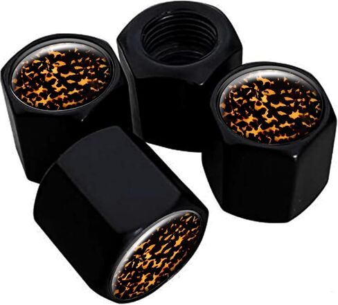 Metal Tire Valve Stem Caps 4 Pack,Car Wheel Stem Caps, Aluminum Universal Air Valve Covers for Cars, Trucks, SUVs, Bikes, Motorcycles, Bicycles(Retro Groovy Flowers) in Saudi Arabia