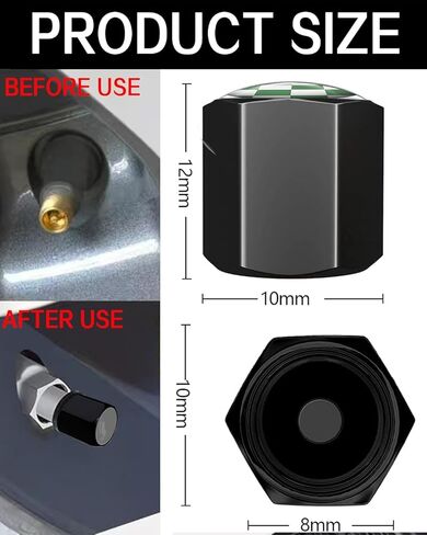 Metal Tire Valve Stem Caps 4 Pack,Car Wheel Stem Caps, Aluminum Universal Air Valve Covers for Cars, Trucks, SUVs, Bikes, Motorcycles, Bicycles(Cowhide White Brown Cow Skin) in Kuwait