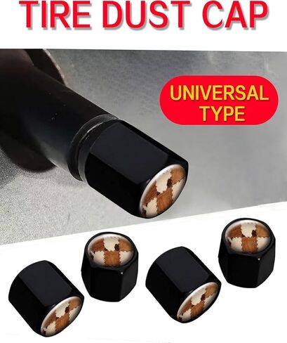 Metal Tire Valve Stem Caps 4 Pack,Car Wheel Stem Caps, Aluminum Universal Air Valve Covers for Cars, Trucks, SUVs, Bikes, Motorcycles, Bicycles(Retro Groovy Flowers) in Kuwait