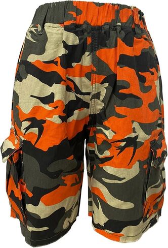 Huisifang Women Cargo Shorts مرنة الخصر غير الرسمي الفضفاضة عالية الخصر بخصر مع جيوب الشوارع in Kuwait