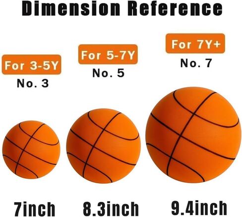 كرة السلة الصامتة 9.4 بوصة، 2024 كرة السلة الصامتة الجديدة المراوغة في الأماكن المغلقة، كرة السلة الصامتة حلم المراوغة، كرة السلة الرغوية للتدريب الداخلي هدية كرة هادئة للأطفال الشباب in Kuwait