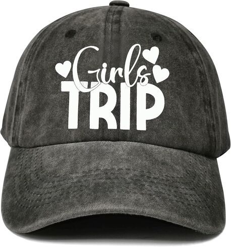Unisex Vintage Washed Distressed Baseball Cap Adjustable Dad Hat Girls Trip Letter Print Graphic Hat for Men Women in Saudi Arabia