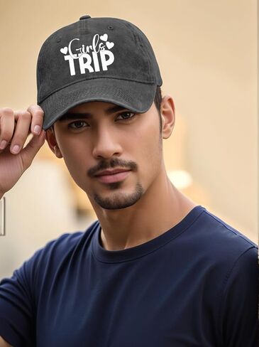 Unisex Vintage Washed Distressed Baseball Cap Adjustable Dad Hat Girls Trip Letter Print Graphic Hat for Men Women in Saudi Arabia