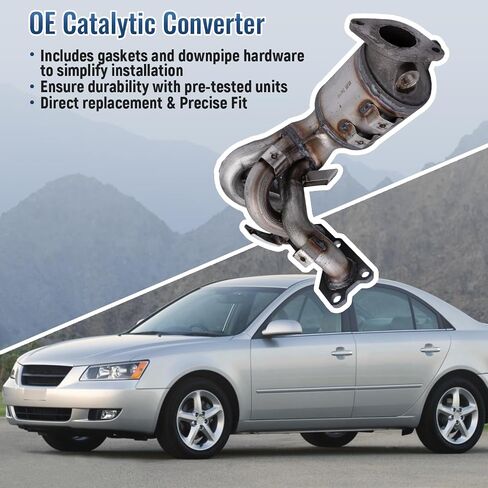 674-652 Front Catalytic Converter Compatible with Hyundai Sonata 2006-2008 2.4L, for Kia Optima 2006-2008 2.4L, Rondo 2007-2008 2.4L Replaces# 2850025450 641505 in Saudi Arabia