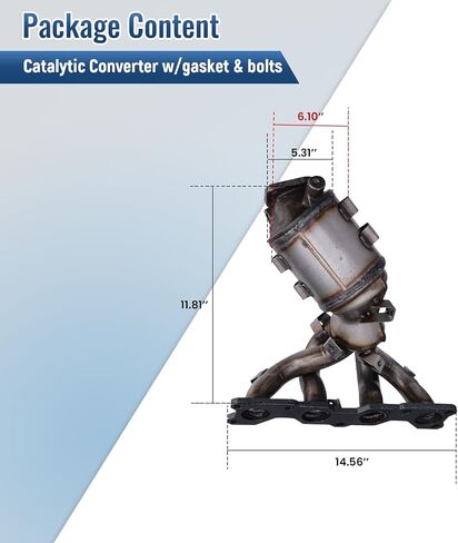 674-652 Front Catalytic Converter Compatible with Hyundai Sonata 2006-2008 2.4L, for Kia Optima 2006-2008 2.4L, Rondo 2007-2008 2.4L Replaces# 2850025450 641505 in Saudi Arabia