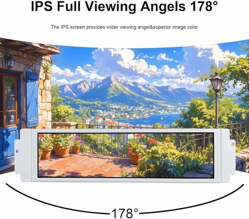 VSDISPLAY 12.7 Inch 2K Bar LCD Screen Monitor 2880x864 IPS DIY for D41 Computer PC Case Building CPU/GPU Monitoring Secondary Display,with Mini HD-MI Type-c DP Input in Kuwait
