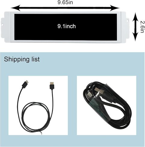 VSDISPLAY 12.7 Inch 2K Bar LCD Screen Monitor 2880x864 IPS DIY for D41 Computer PC Case Building CPU/GPU Monitoring Secondary Display,with Mini HD-MI Type-c DP Input in Kuwait