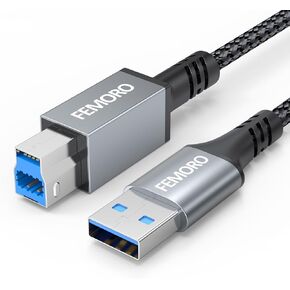 كابل طابعة FEMORO USB B إلى USB C بطول 6 أقدام، محول USB B إلى USB-C كابل USB 2.0 MIDI مضفر متوافق مع جهاز تحكم MacBook Pro HP Digital Piano DJ MIDI in Kuwait