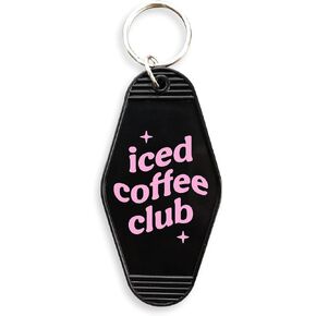 TeesAndTankYou Iced Coffee Club Vintage Style Motel Keychain Key Tag 3.5" in Saudi Arabia