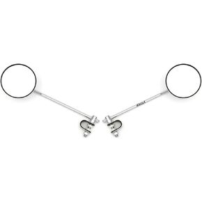 Set of 2 Universal 4" Chrome Clamp-On Mirrors - 10" Long Stem - Motorcycle/ATV/Scooter/Moped in Kuwait